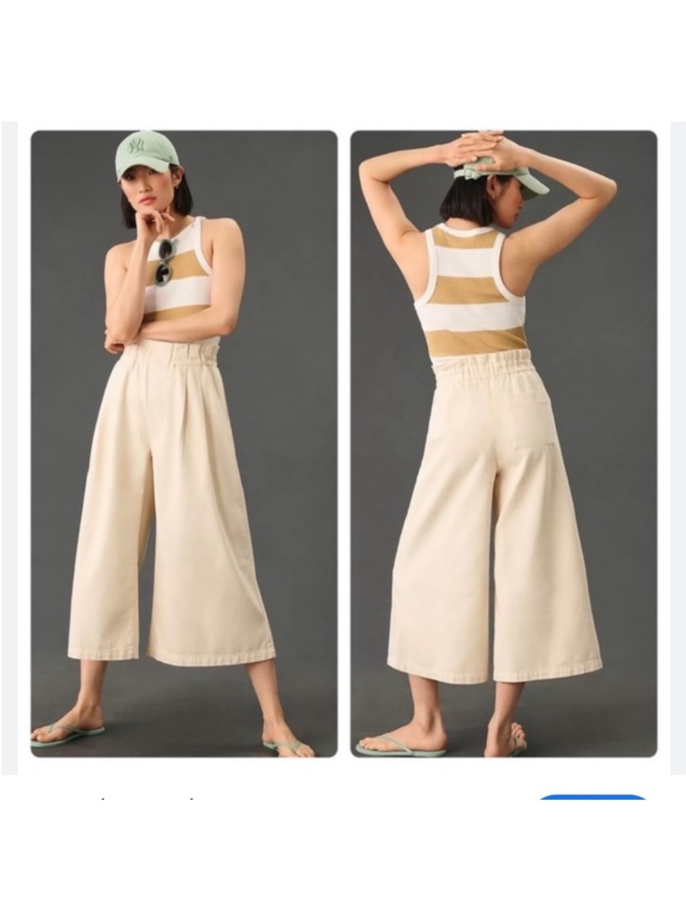 Pilcro Wide Leg Pull On Cropped Pants